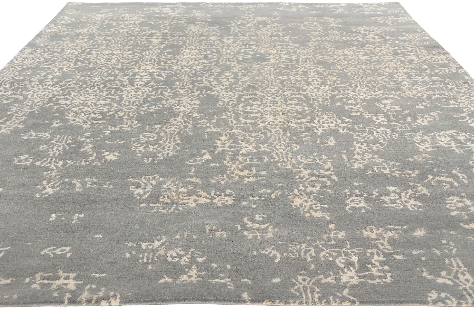 7 x 10 Modern Gray Erased Damask Rug 31146