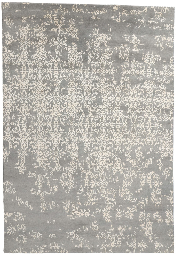 7 x 10 Modern Gray Erased Damask Rug 31146