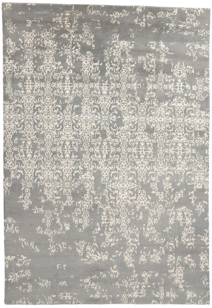 7 x 10 Modern Gray Erased Damask Rug 31146