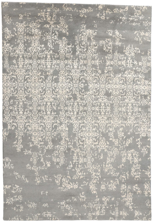 7 x 10 Modern Gray Erased Damask Rug 31146