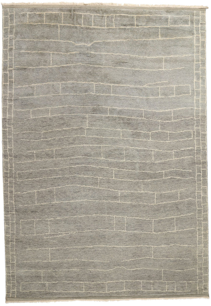 10 x 14 Modern Gray Bauhaus Moroccan Rug 31303