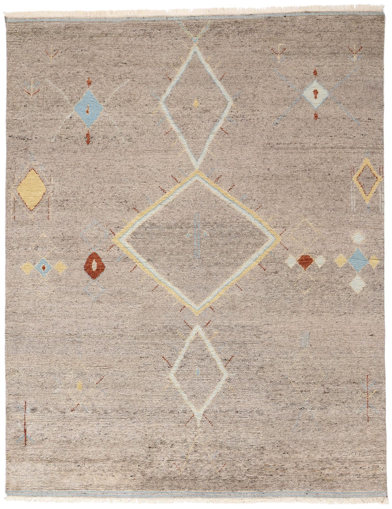 9 x 12 Modern Tribal Gray Moroccan Rug 31293