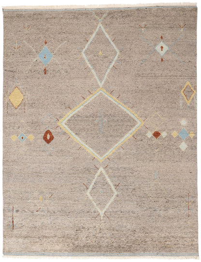 9 x 12 Modern Tribal Gray Moroccan Rug 31293