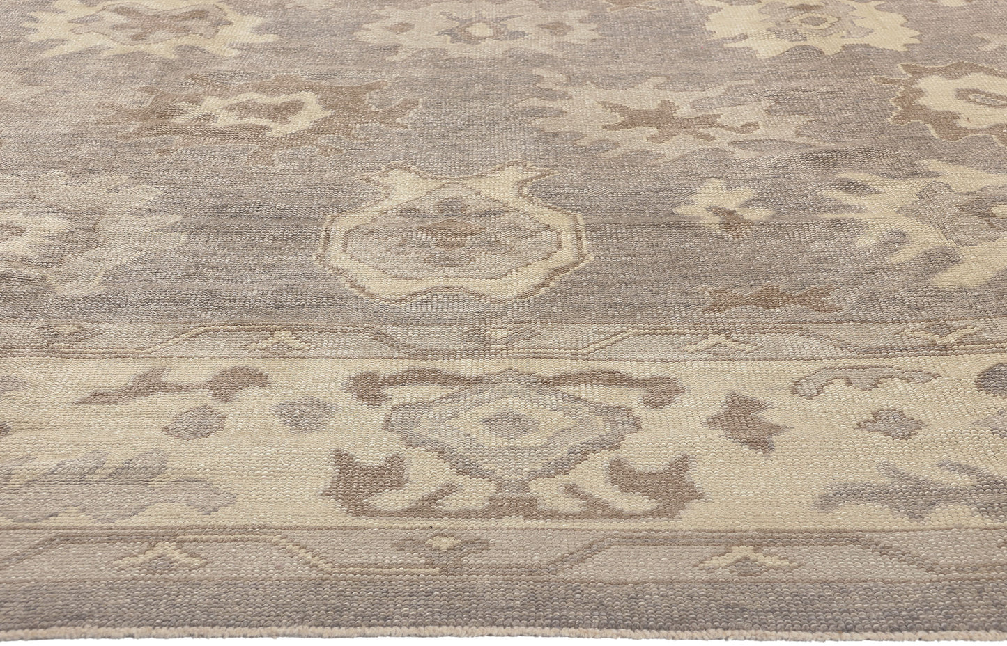 10 x 13 Modern Earth-Tone Turkish Oushak Rug 52373