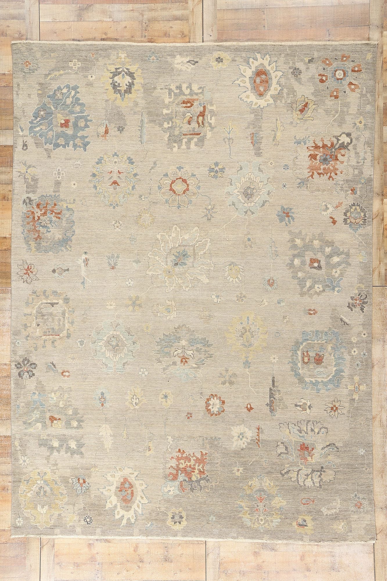 9 x 12 Modern Gray Oushak Rug 31052
