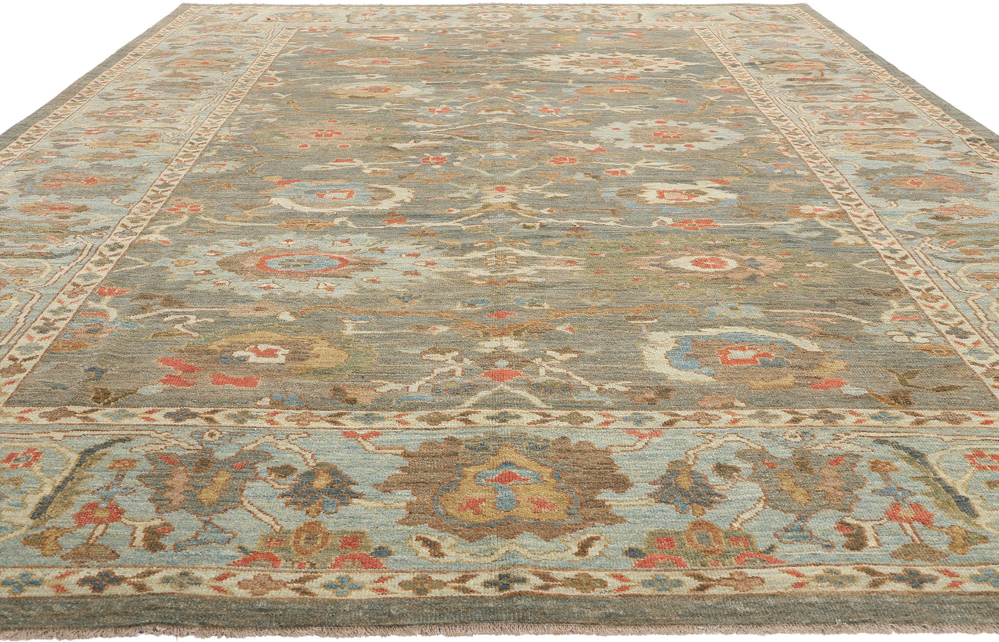 10 x 14 Modern Gray Persian Sultanabad Rug 61286