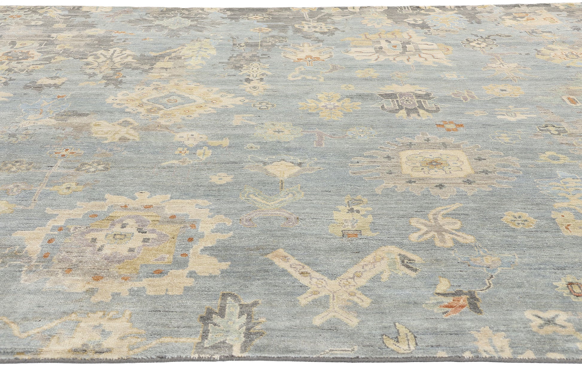 9 x 9 Modern Gray Square Oushak Rug 31059