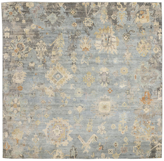 9 x 9 Modern Gray Square Oushak Rug 31059