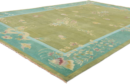 8 x 12 Modern Green Chinese Art Deco Rug 31330