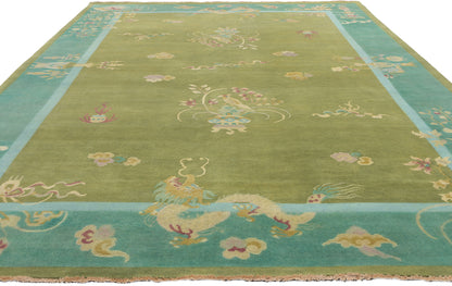 8 x 12 Modern Green Chinese Art Deco Rug 31330