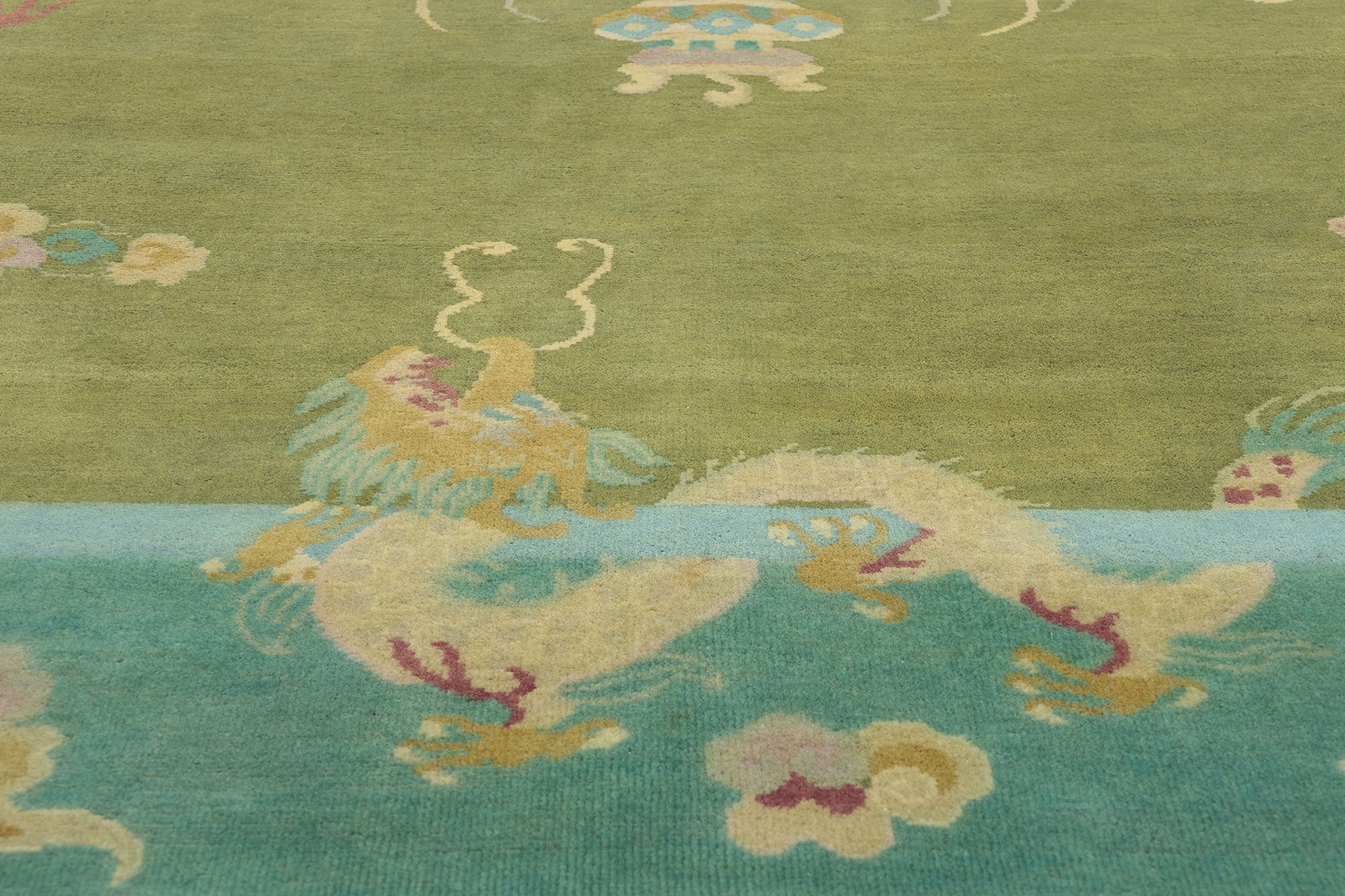 8 x 12 Modern Green Chinese Art Deco Rug 31330