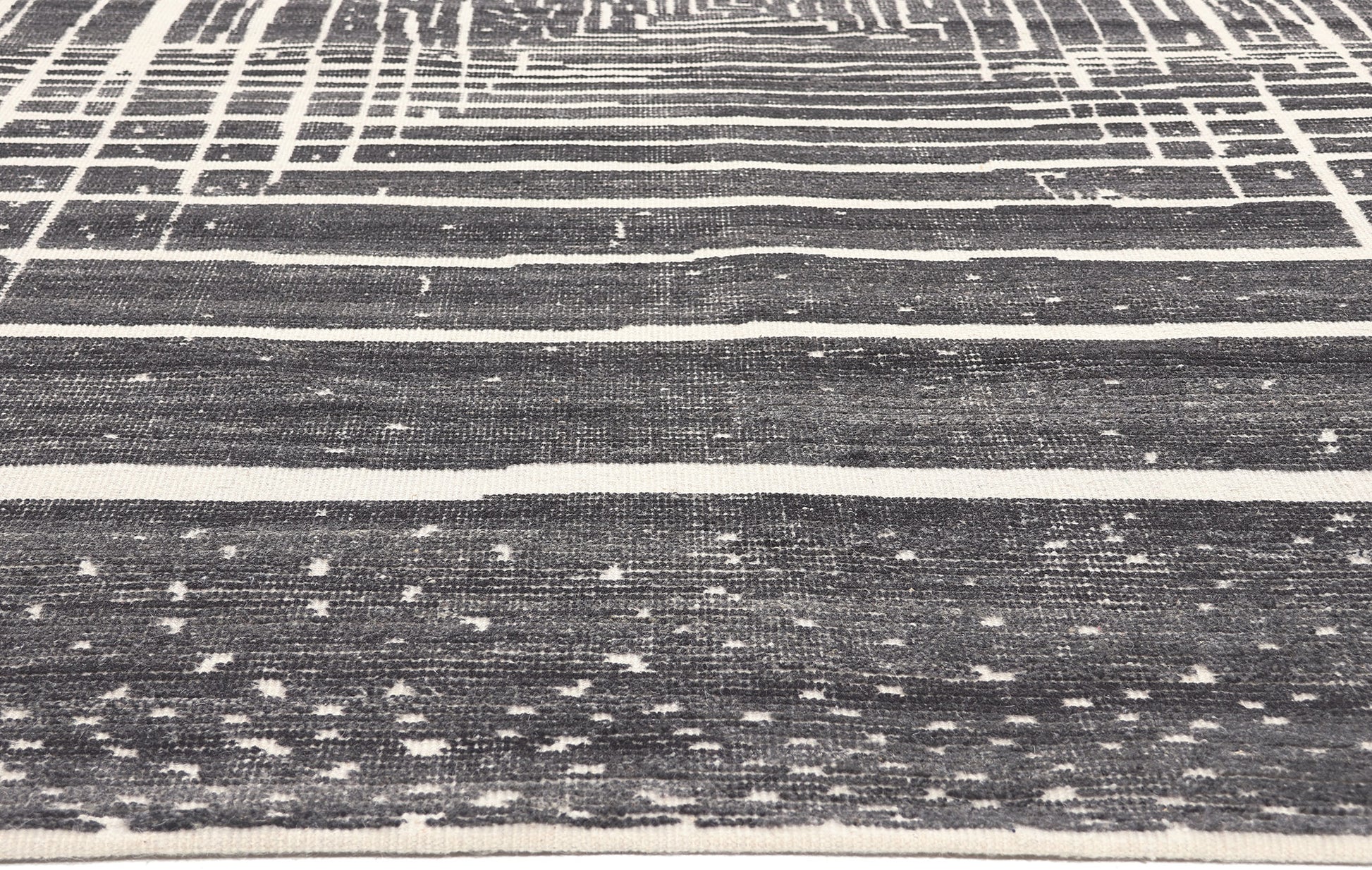9 x 12 Modern Gray Geometric High-Low Rug 30986