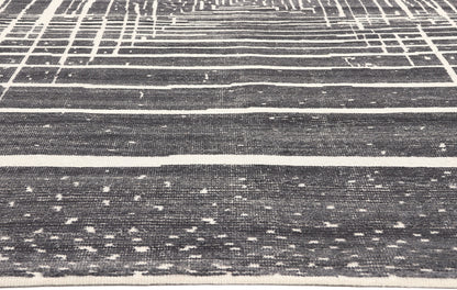 9 x 12 Modern Gray Geometric High-Low Rug 30986