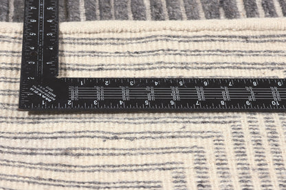 9 x 12 Modern Gray Geometric High-Low Rug 30982