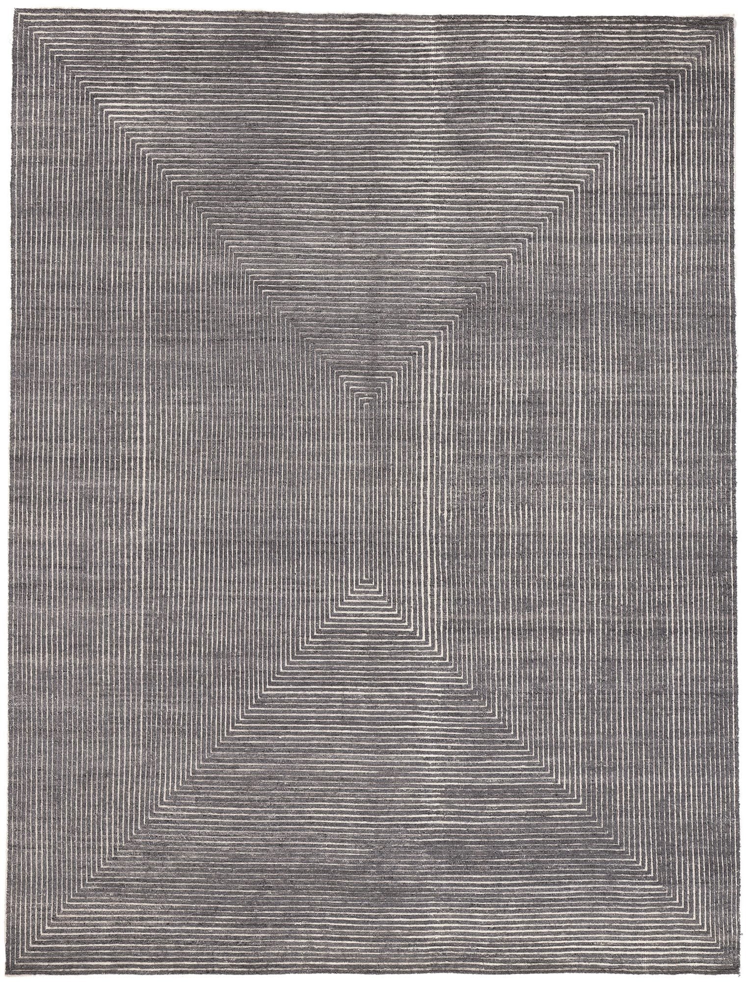 9 x 12 Modern Gray Geometric High-Low Rug 30982