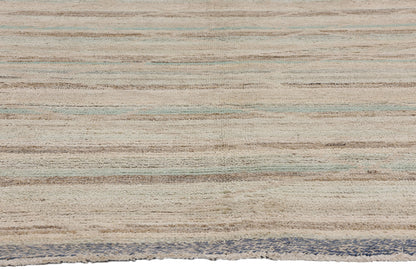 9 x 11 Modern Boho Tonal Striped Moroccan Rug 81078