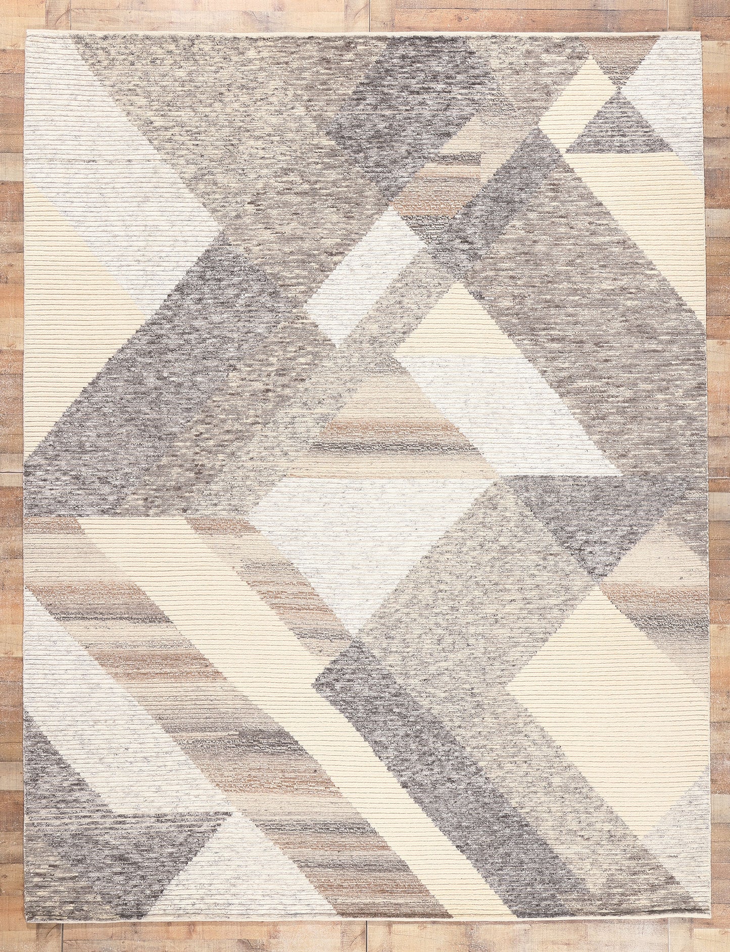 9 x 12 Earth-Tone Abstract Moroccan Rug 30984