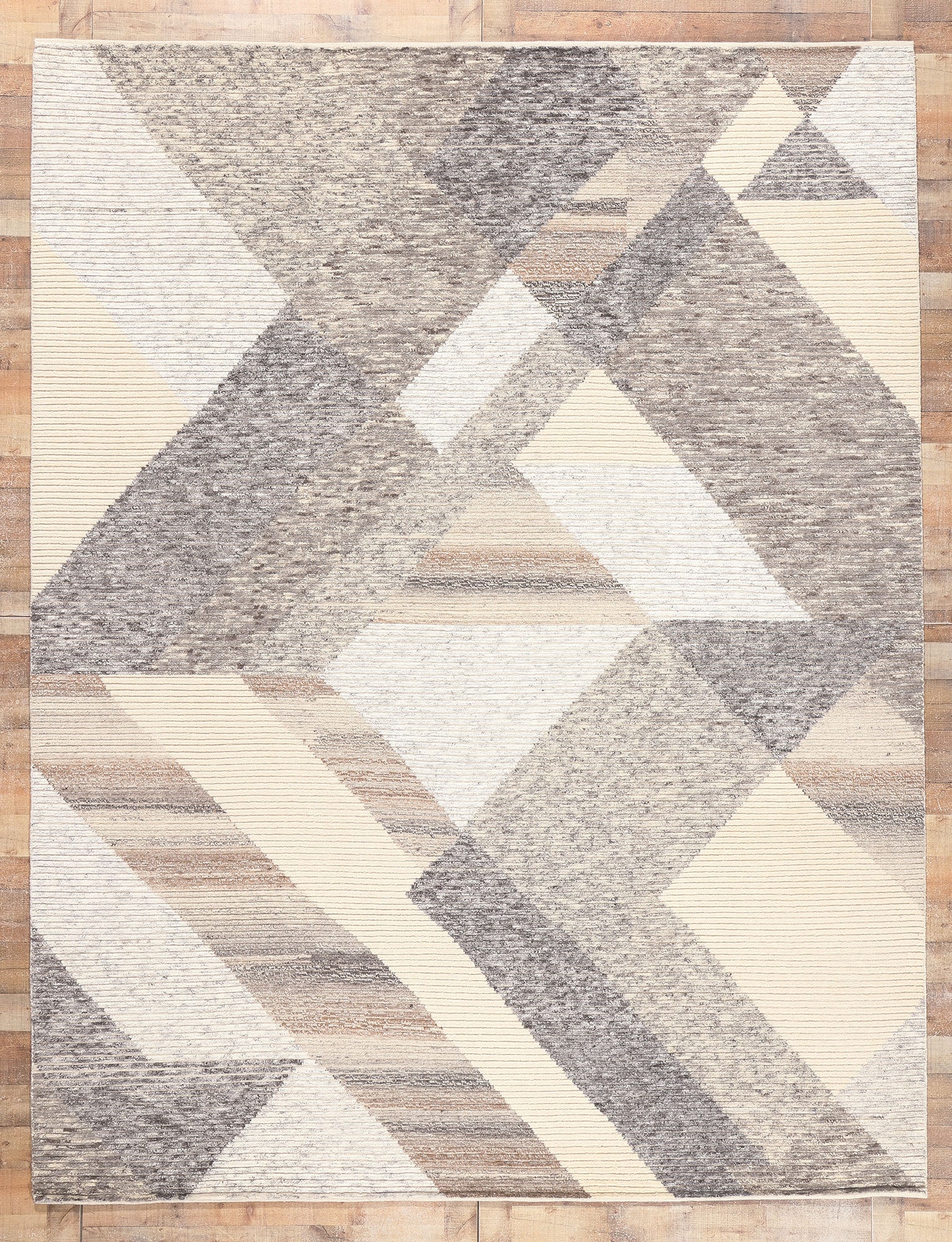 9 x 12 Earth-Tone Abstract Moroccan Rug 30984