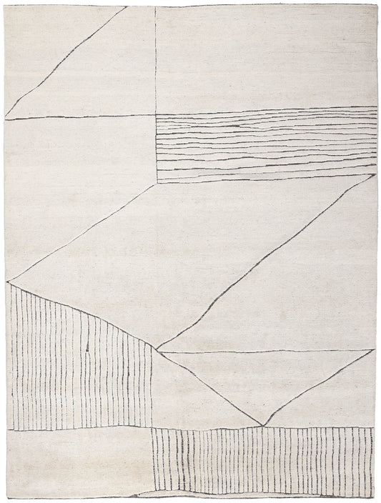 9 x 12 Minimalist Abstract Moroccan Rug 30983