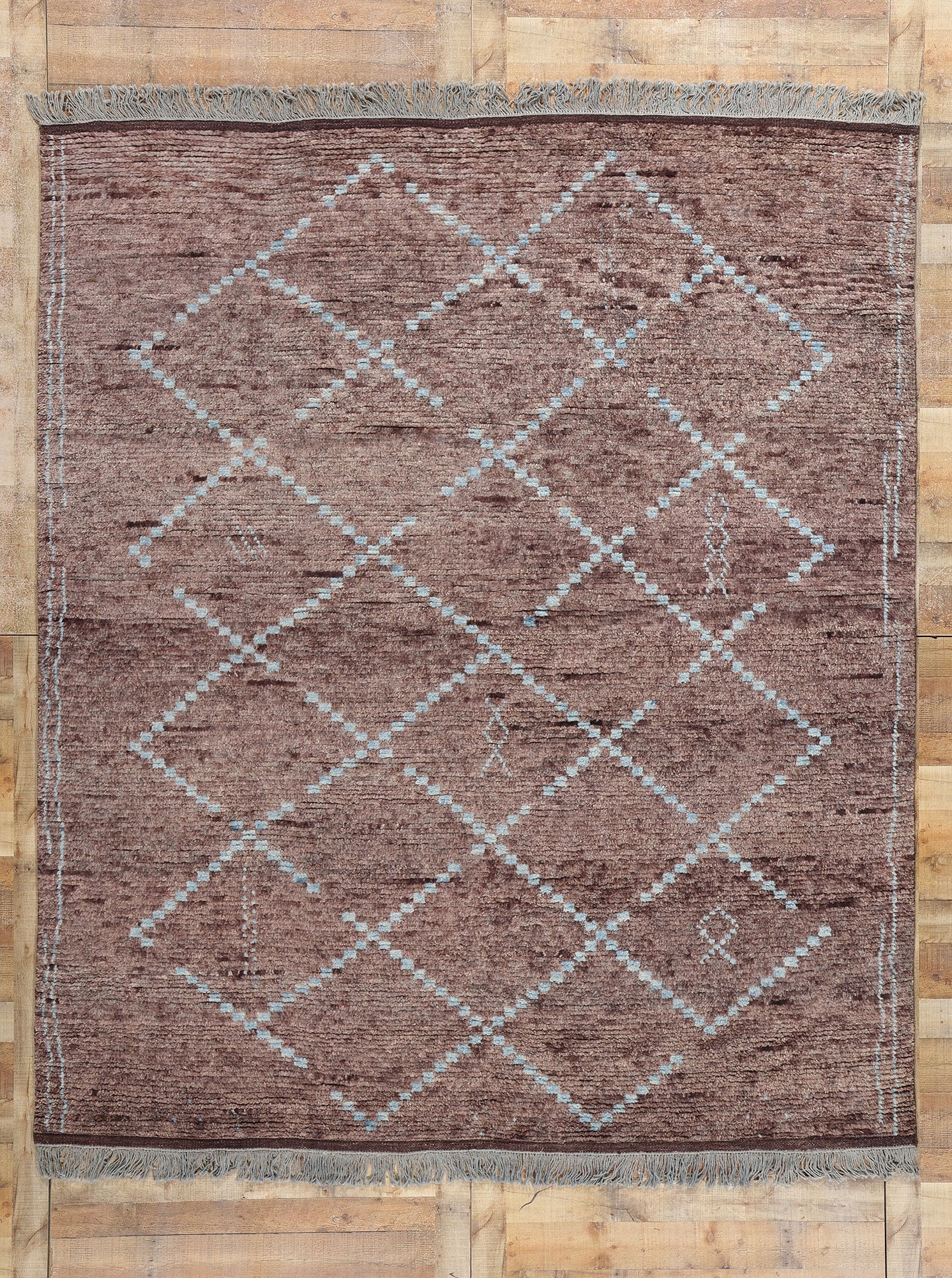 8 x 10 Modern Aubergine Moroccan Trellis Rug 31200