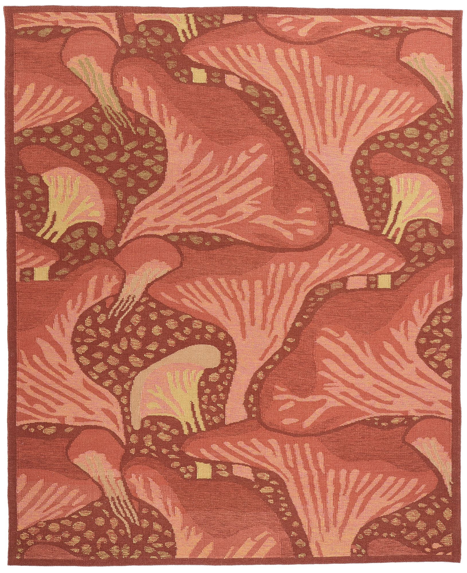 10 x 12 Modern Moser Mushroom Biophilic Kilim Rug 31099