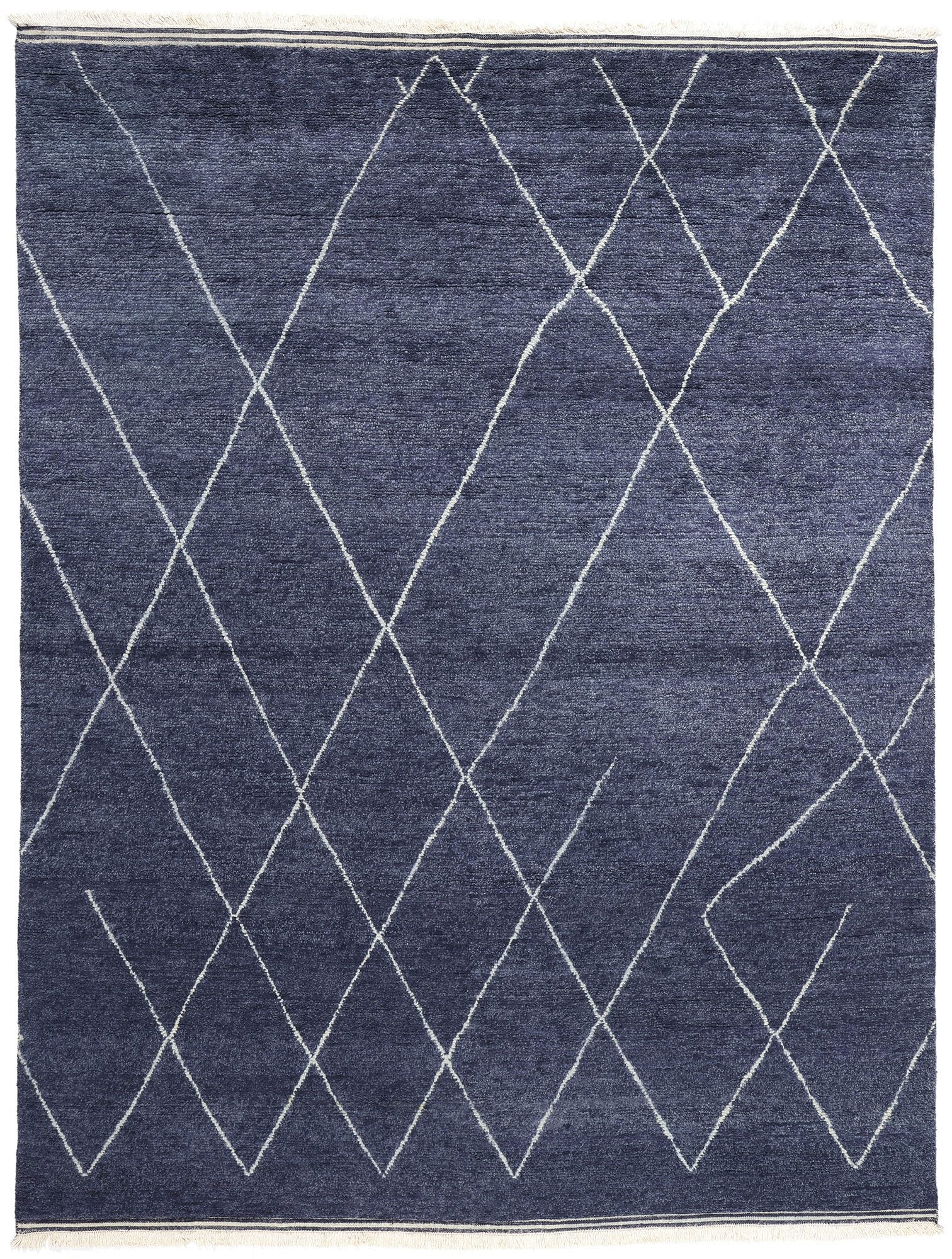 9 x 12 Modern Navy Blue Moroccan Rug 31263