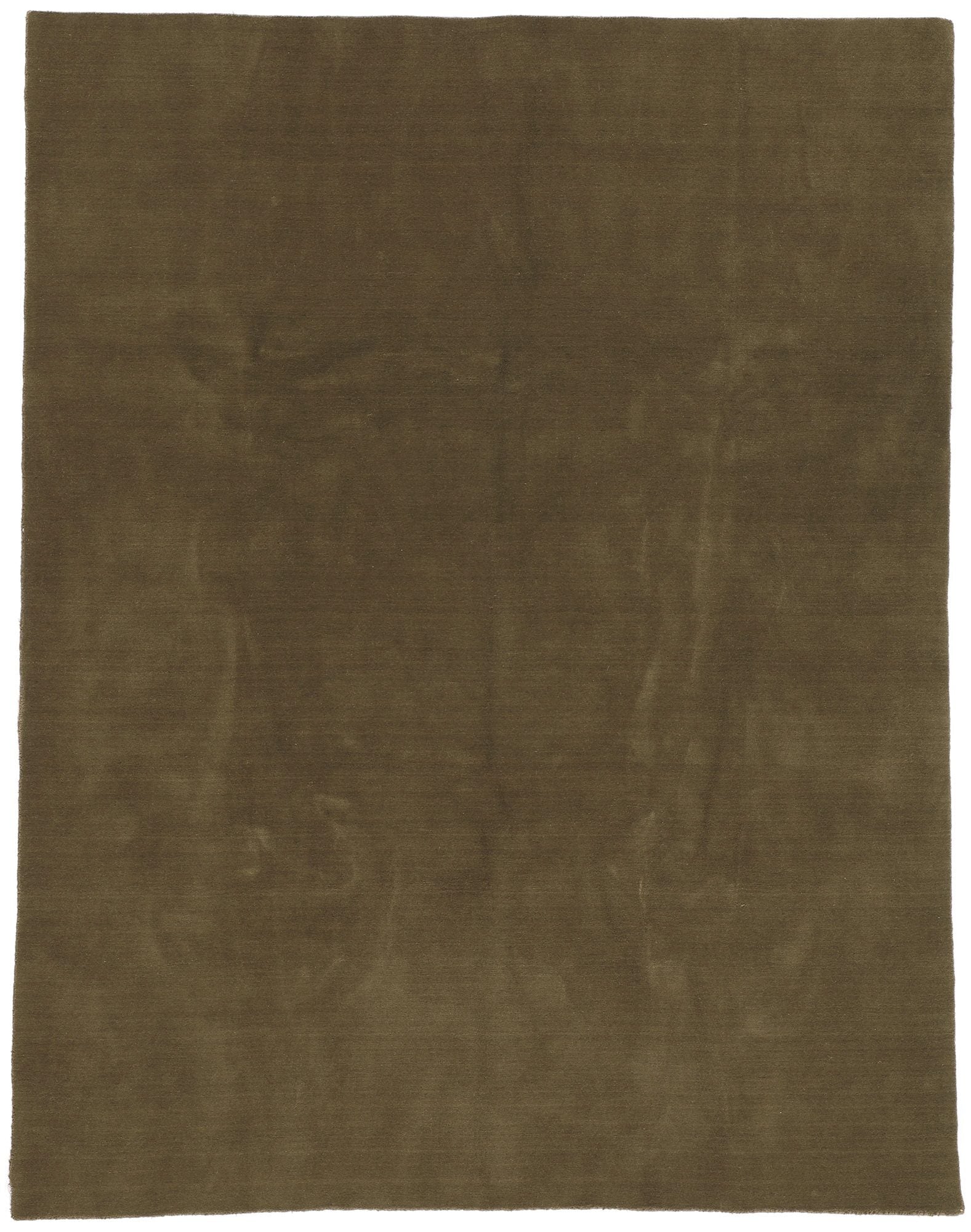 7 x 9 Solid Olive Green Modern Rug 30927