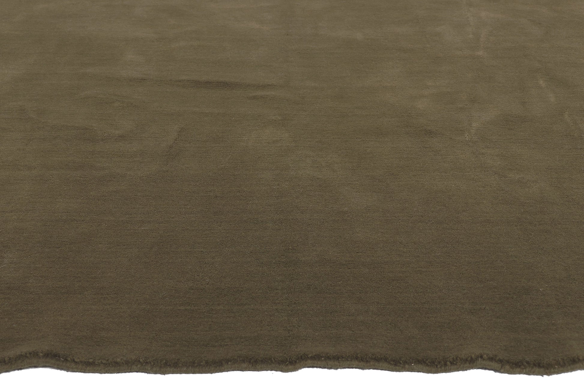 7 x 9 Solid Olive Green Modern Rug 30927