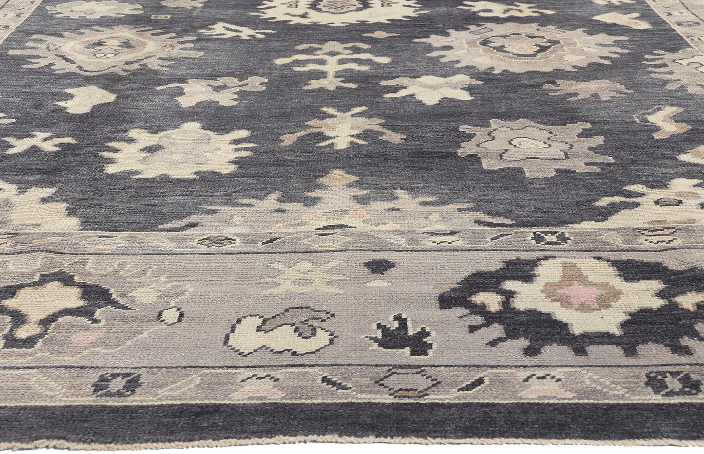 10 x 12 Modern Black Turkish Oushak Rug 52362