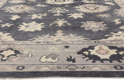 10 x 12 Modern Black Turkish Oushak Rug 52362