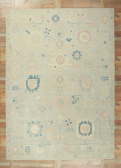 10 x 14 Vintage-Inspired Oushak Rug 80925