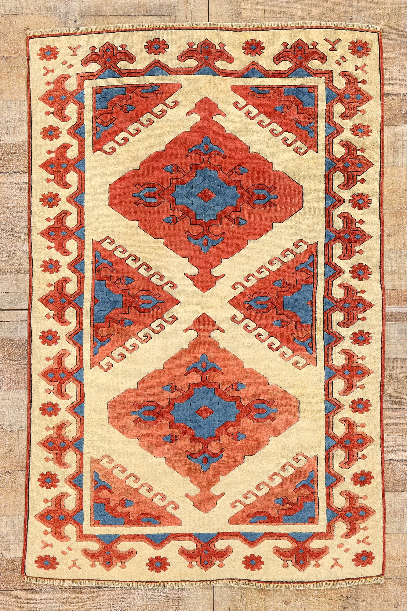 4 x 6 Vintage Turkish Oushak Rug 53933