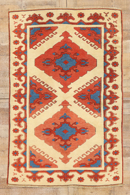 4 x 6 Vintage Turkish Oushak Rug 53933