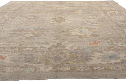 9 x 12 Modern Earth-Tone Turkish Oushak Rug 52376