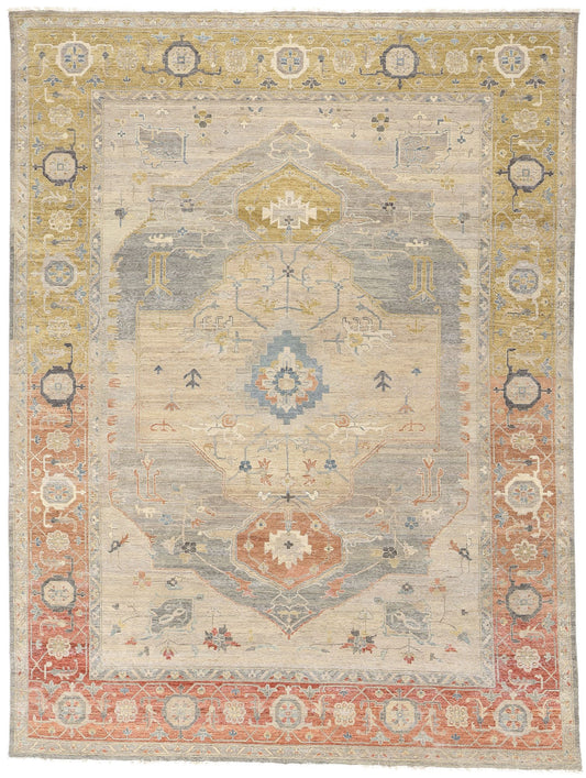 9 x 12 Modern Earth-Tone Oushak Rug 31054