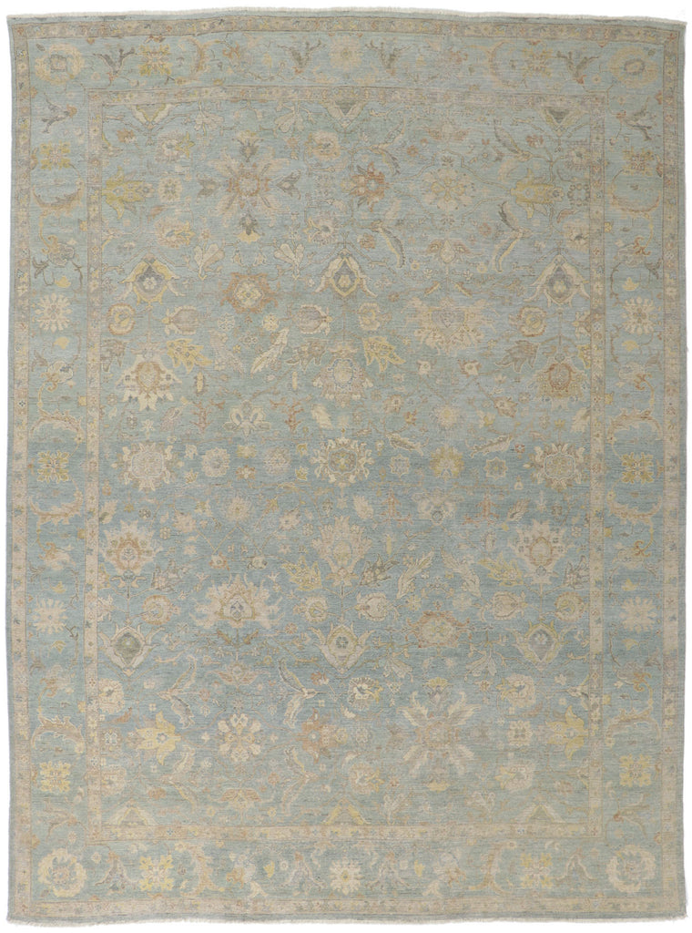 9 x 12 Modern Light Blue Oushak Rug 30707