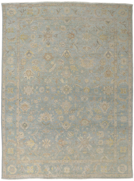 9 x 12 Modern Light Blue Oushak Rug 30707