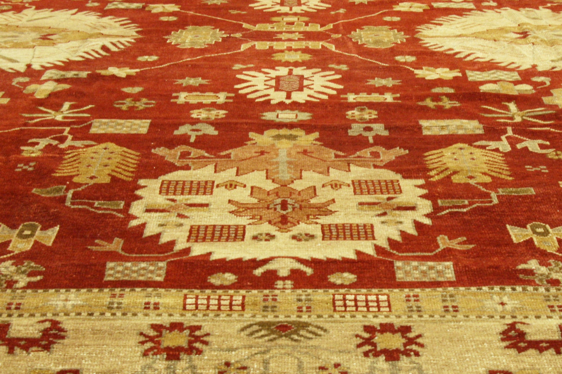 13 x 15 Modern Red Turkish Oushak Rug 74066