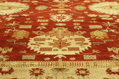 13 x 15 Modern Red Turkish Oushak Rug 74066