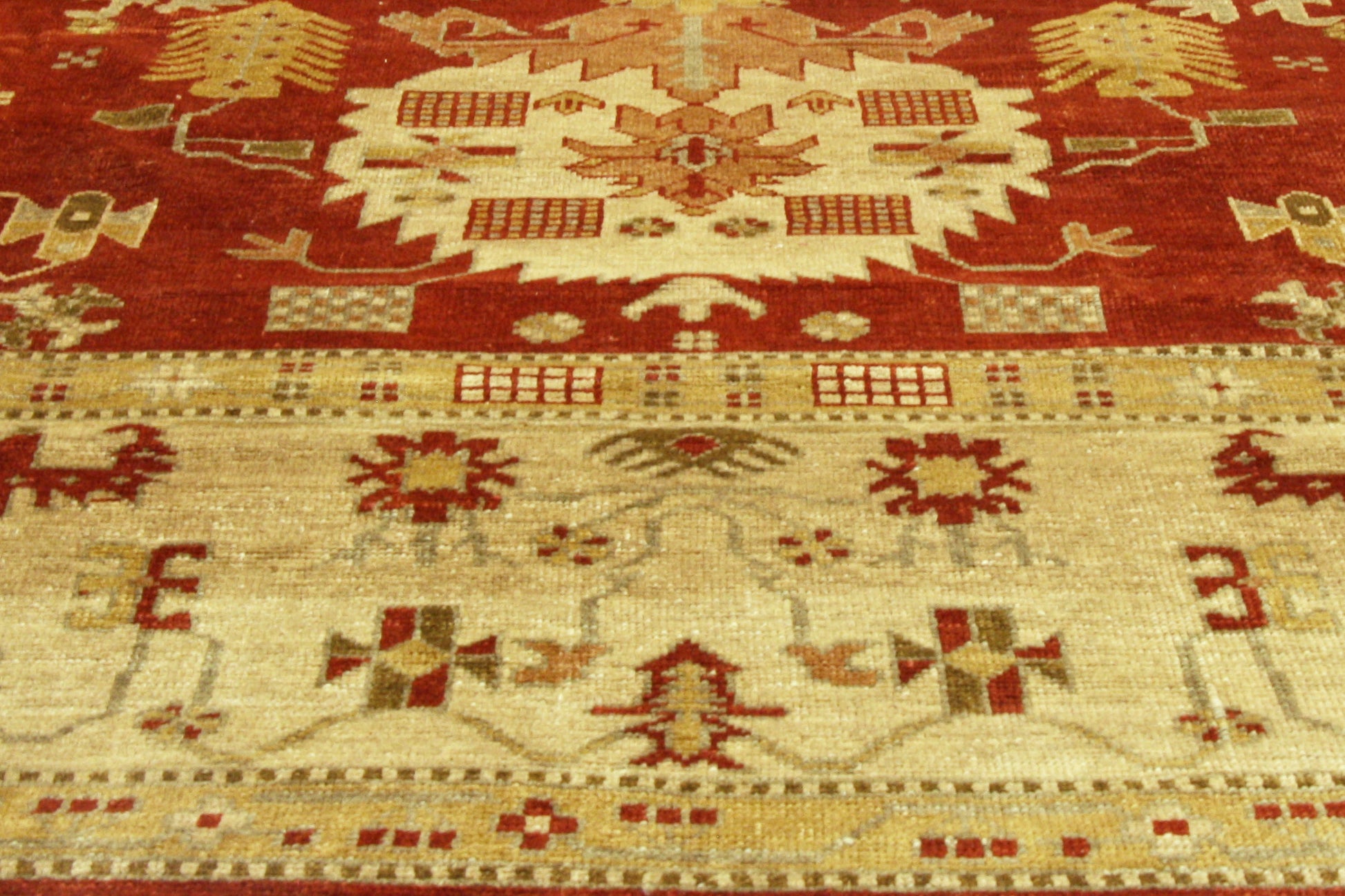 13 x 15 Modern Red Turkish Oushak Rug 74066