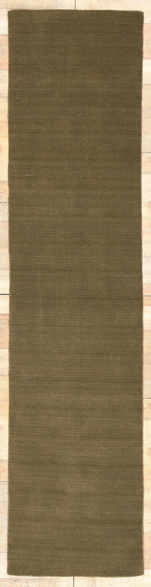 2 x 9 Solid Olive Green Modern Rug 30996
