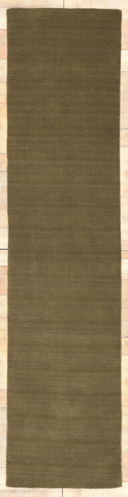 2 x 9 Solid Olive Green Modern Rug 30996