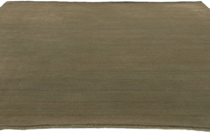 7 x 9 Solid Olive Green Modern Rug 30998