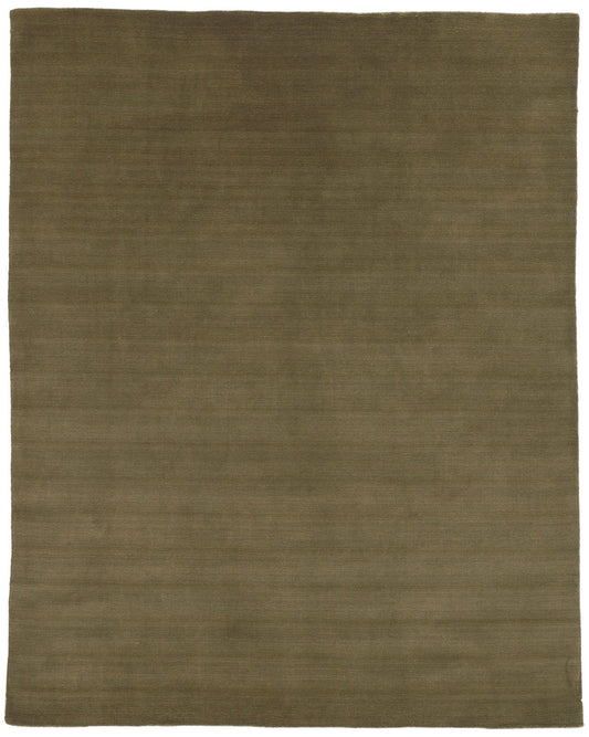 7 x 9 Solid Olive Green Modern Rug 30998