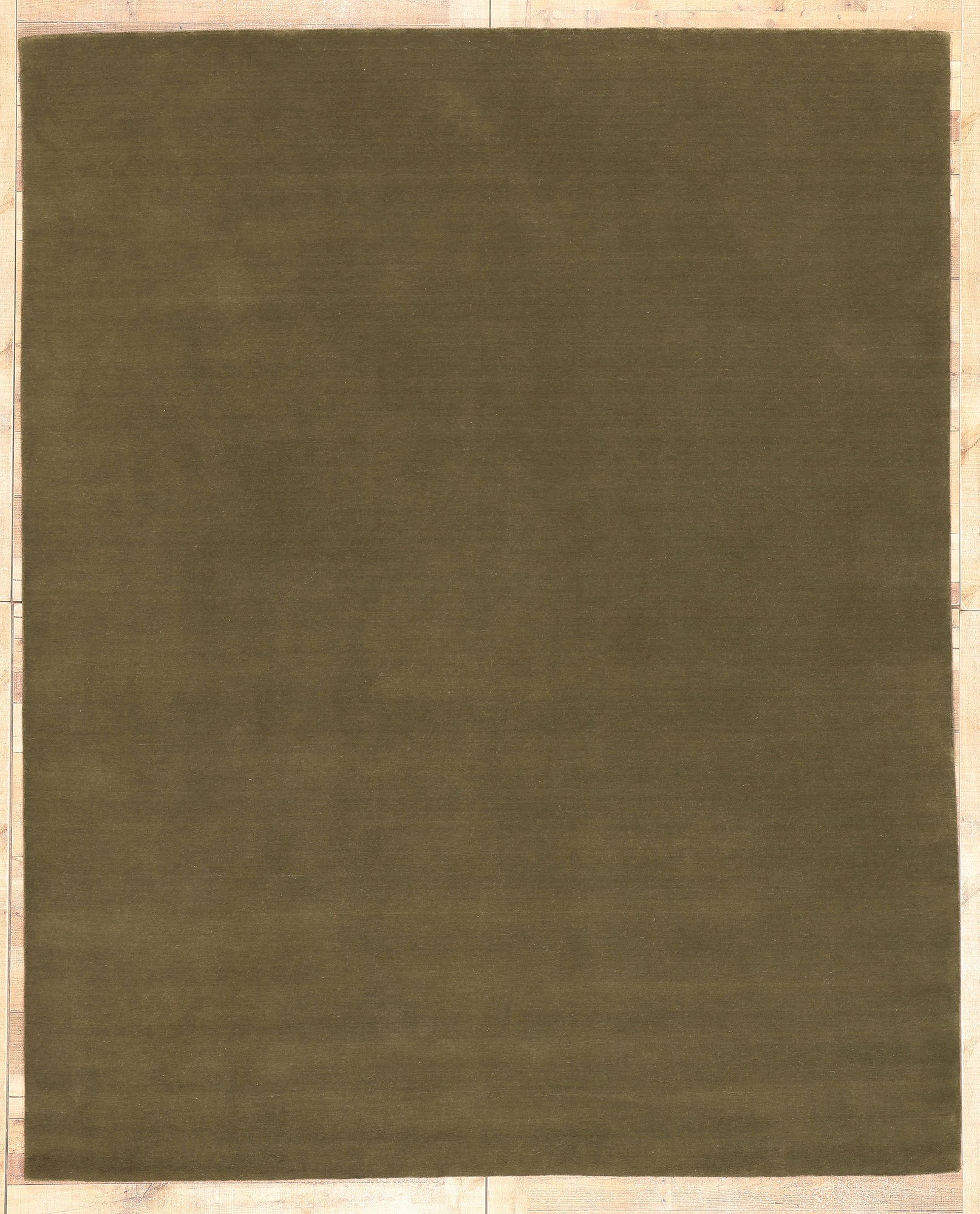 8 x 10 Solid Olive Green Modern Rug 30997