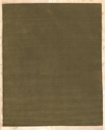 8 x 10 Solid Olive Green Modern Rug 30997