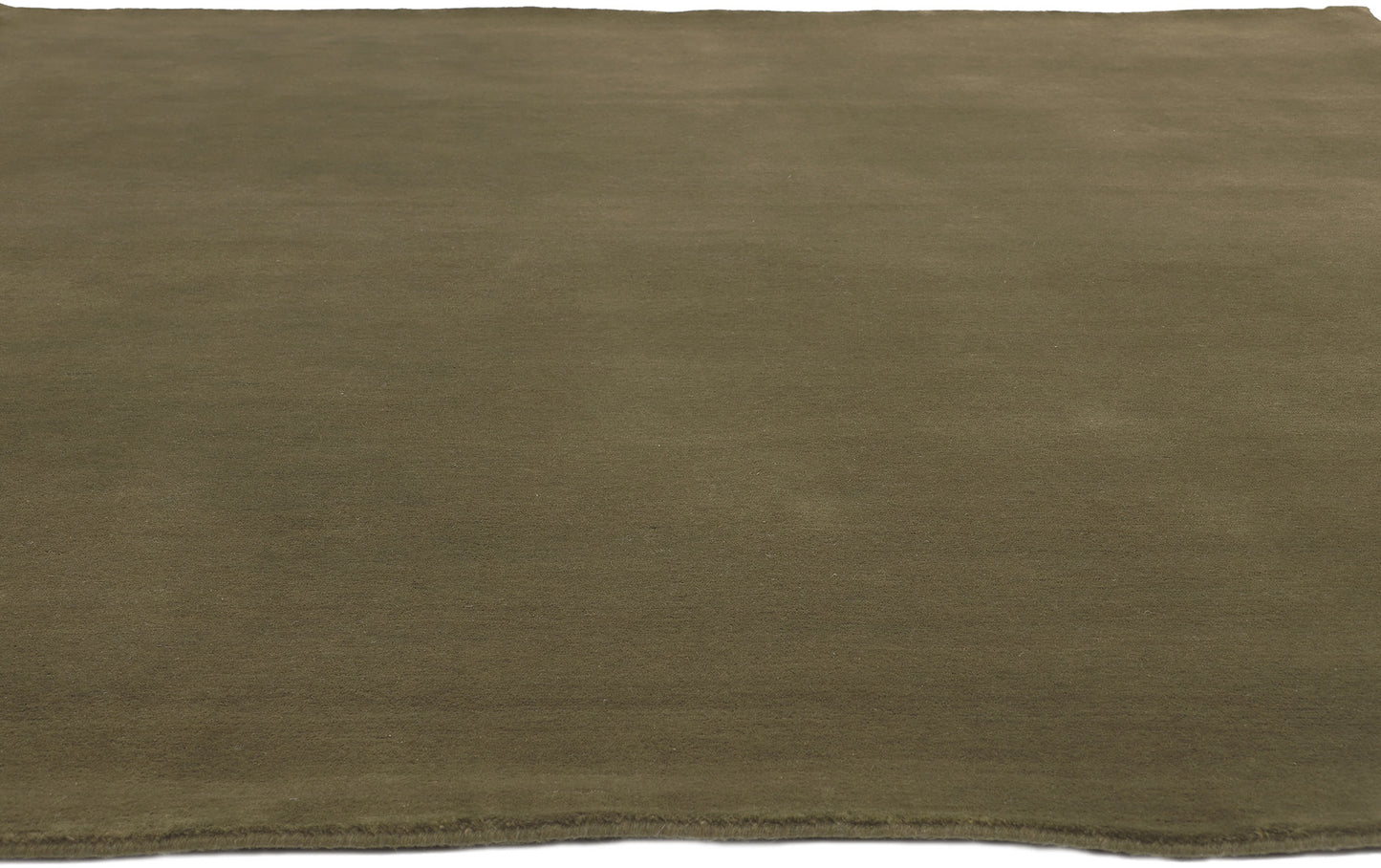 8 x 10 Solid Olive Green Modern Rug 30999