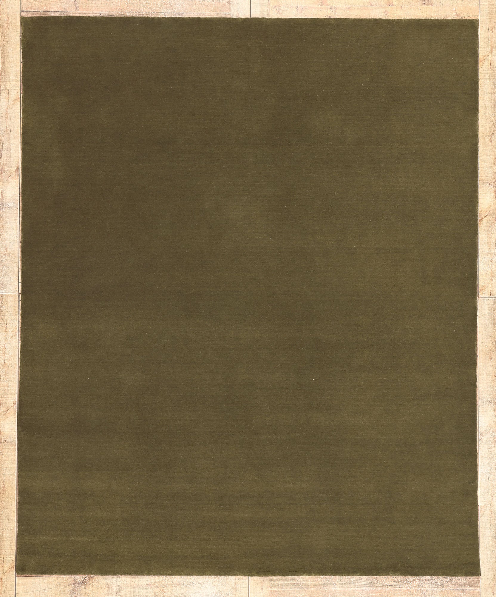 8 x 10 Solid Olive Green Modern Rug 30999