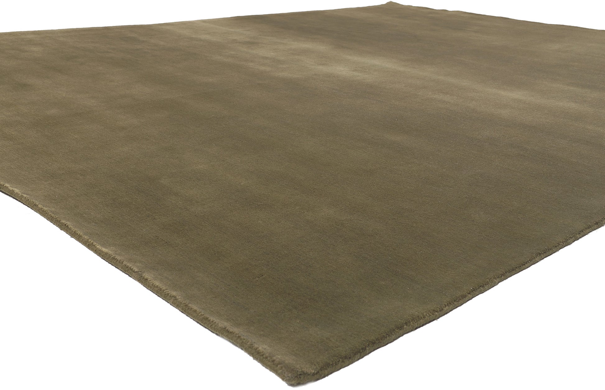 9 x 12 Solid Olive Green Modern Rug 31000