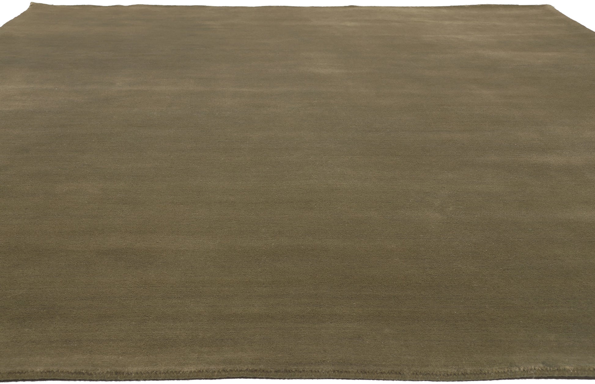 9 x 12 Solid Olive Green Modern Rug 31000